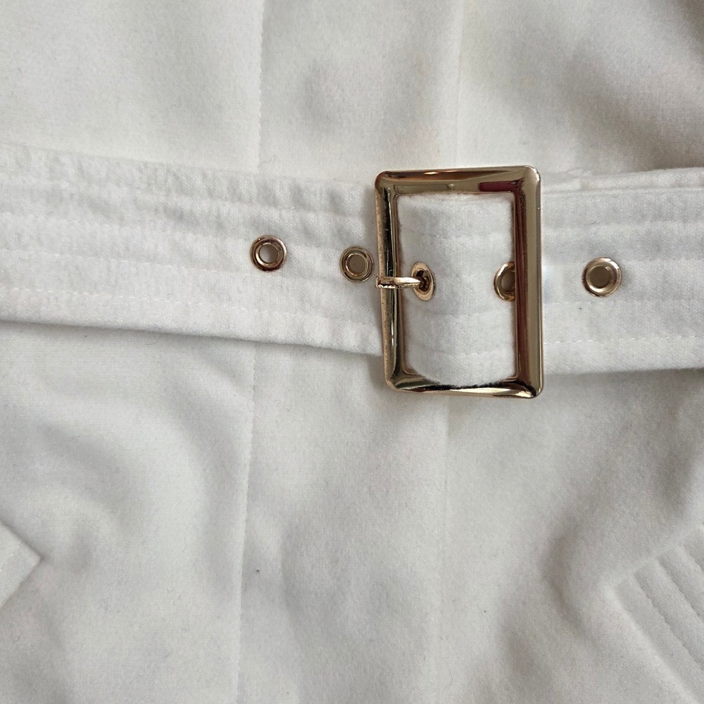 Atmosphere White Funnel Neck Belted Coat Winter Warm‎ Jacket Size 4 - Picture 5 of 15